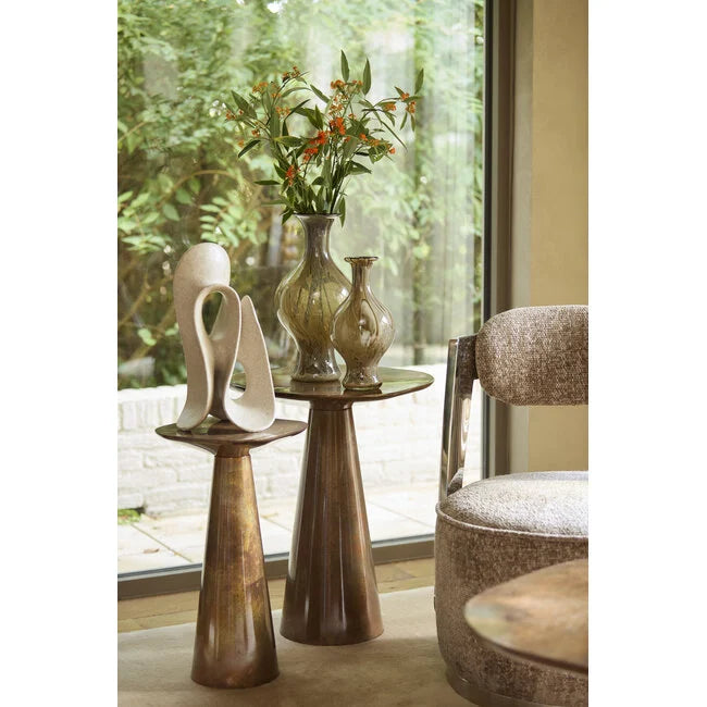 Vase Jorven en Verre Taupe et Olive