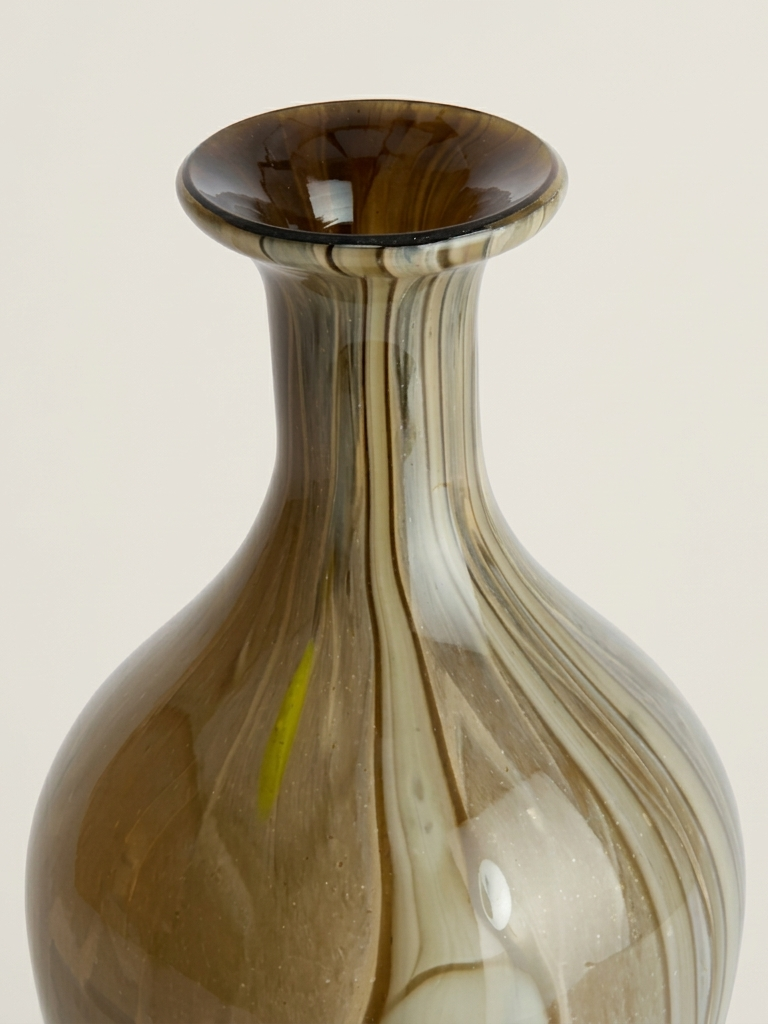Vase Jorven en Verre Taupe et Olive